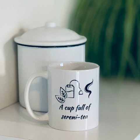 White Tea Mug A Cup full of sereni-tea