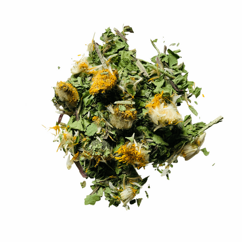 Organic Dandelion blossom and leaf herbal tea Canadian grown