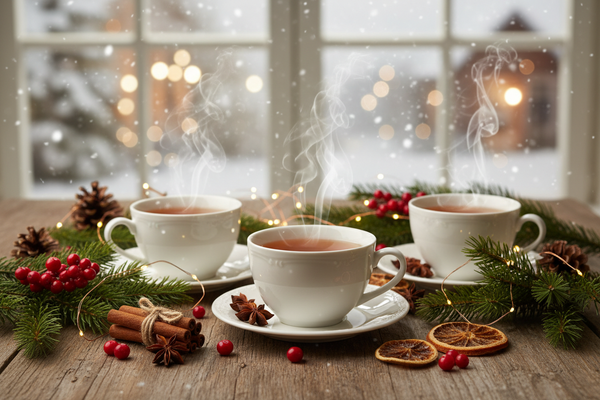 Cozy Christmas Tea Scene - No Tins